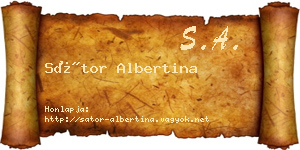 Sátor Albertina névjegykártya